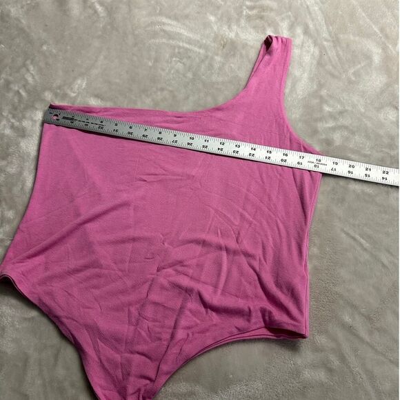Naked Wardrobe Sculpt‎ Side Bodysuit Women's Plus 3X Pink Thong One Shoulder NWT - Picture 6 of 8
